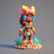 3D Style Chibi Characters_CkZ2wWVPTLKdC49Bo4Fd7g_a tomb diving woman with an athletic build and a determined expression voxels++, colorful clothing_inference-txt2img_1712251895