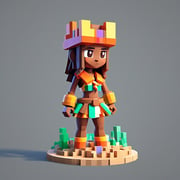 3D Style Chibi Characters_KIRwySbCTeStUIph4X4VvQ_a tomb diving woman with an athletic build and a determined expression (voxels++ style)++, colorful-- clothing_inference-txt2img_1712252047