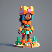 3D Style Chibi Characters_McTG3fRmTpS9jMmQZxR6rw_a tomb diving woman with an athletic build and a determined expression (voxels++ style)++, colorful clothing_inference-txt2img_1712252009