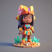 3D Style Chibi Characters_Zpsu0k3eSB2Y0xLz_Tnxyg_a tomb diving woman with an athletic build and a determined expression (voxels style)++, colorful clothing_inference-txt2img_1712251977