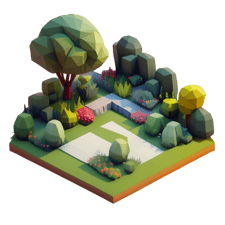 Asset Diffusion (Beta)_isometric garden, low poly style_image-0_1686617070