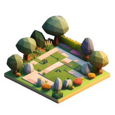Asset Diffusion (Beta)_isometric garden, low poly style_image-2_1686617070
