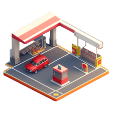 Asset Diffusion (Beta)_isometric gas station, low poly_image-1_1686406772
