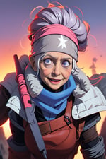 JRPG Adventure_a post apocalyptic survivor granny, tired but smiling_image-0_1688567866