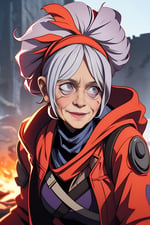 JRPG Adventure_a post apocalyptic survivor granny, tired but smiling_image-2_1688567866